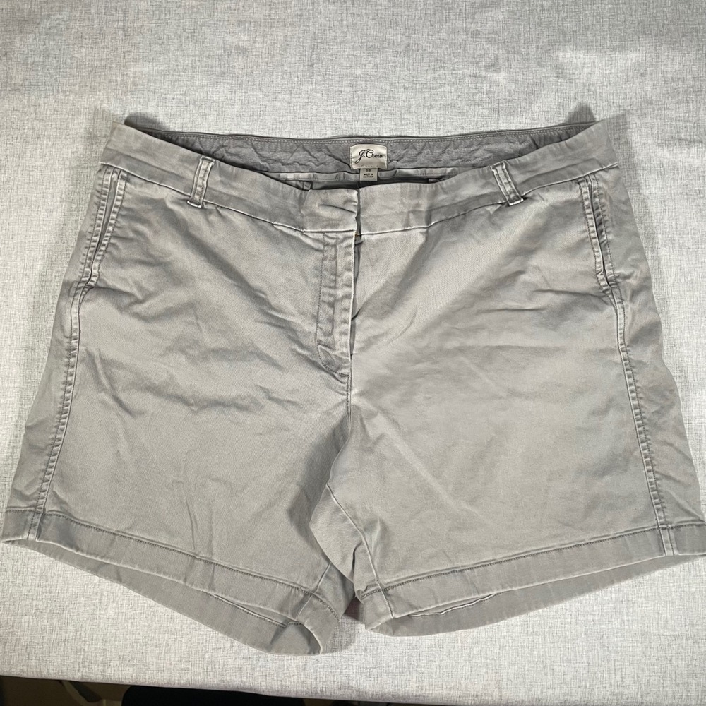 J.Crew Womens Gray Chino Shorts Size 18 Re-Imagined Stretch Cotton Twill 5 inch
